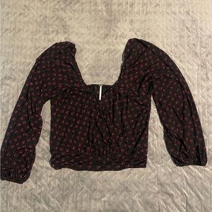 Free people‎ top women’s size medium black/red pre-owned condition